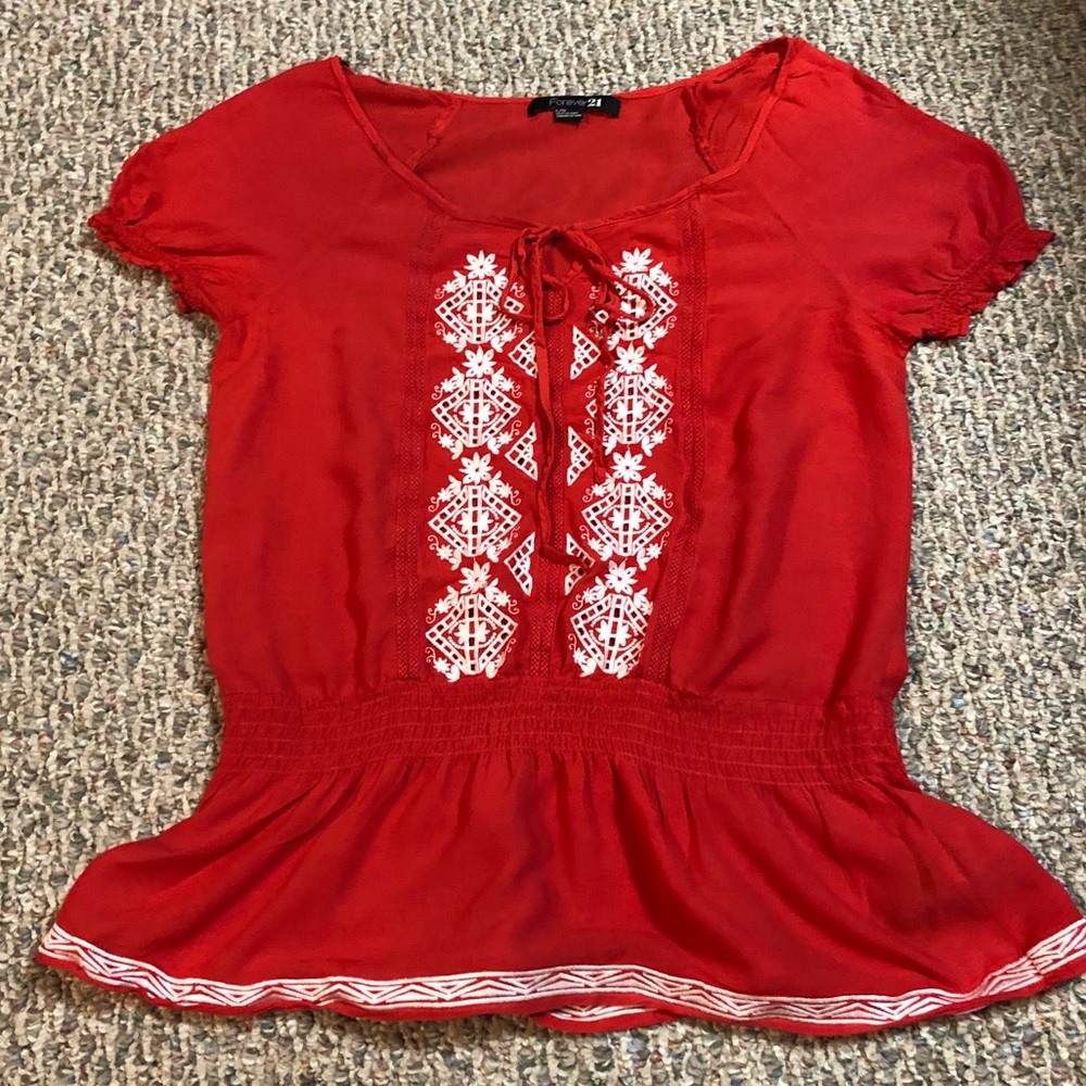 Forever 21 embroidered top